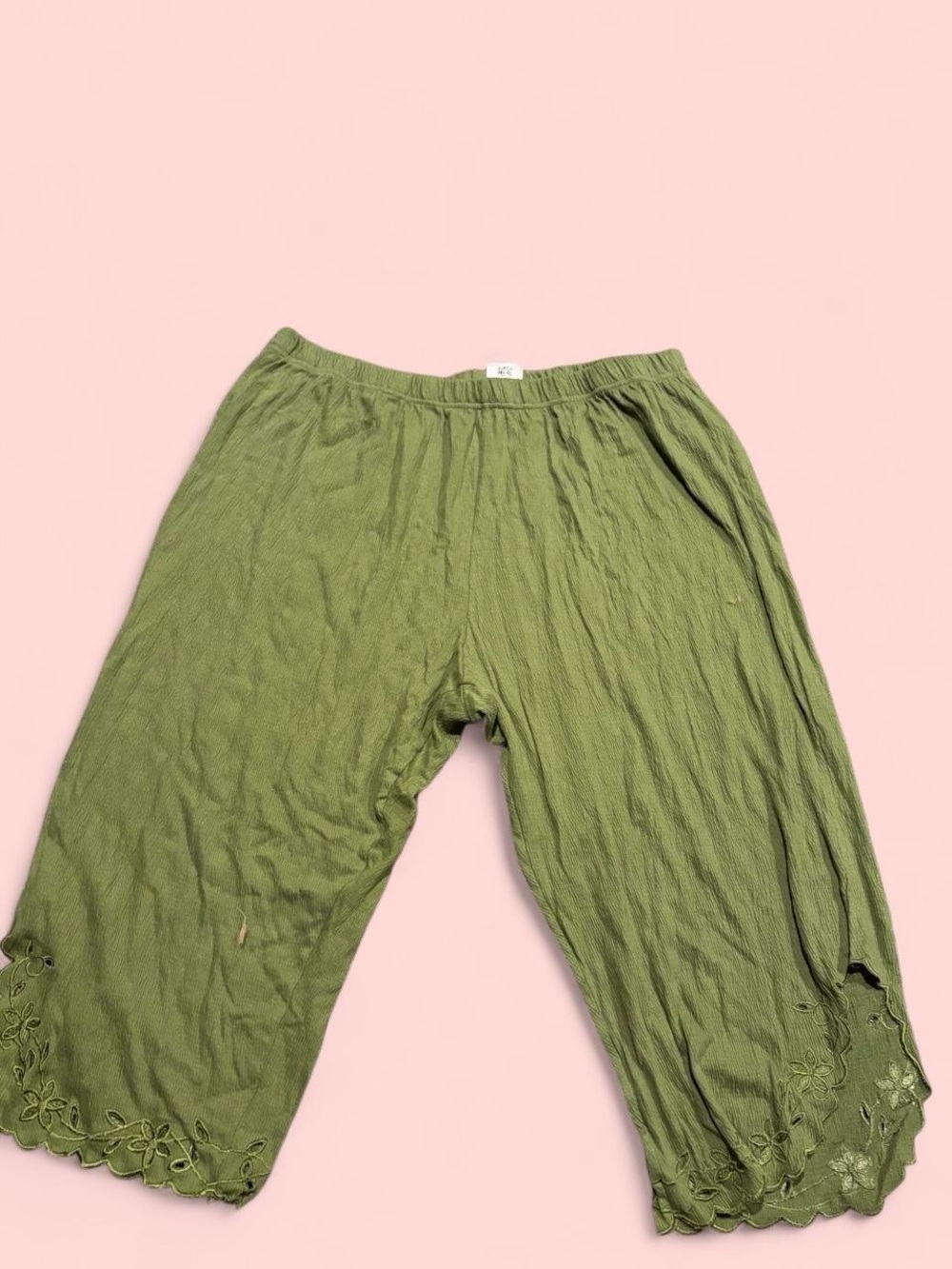 Roaman's Olive Green Textured Fabric Top